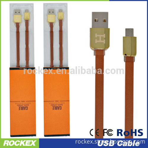 High quality 2.4A leather USB Data cable with perfume smell leather flat usb cable Perfume usb data charging cable